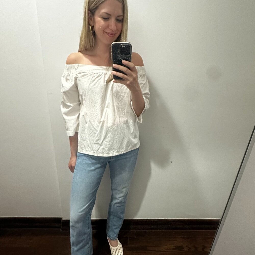 White Off the Shoulder Top by Madewell